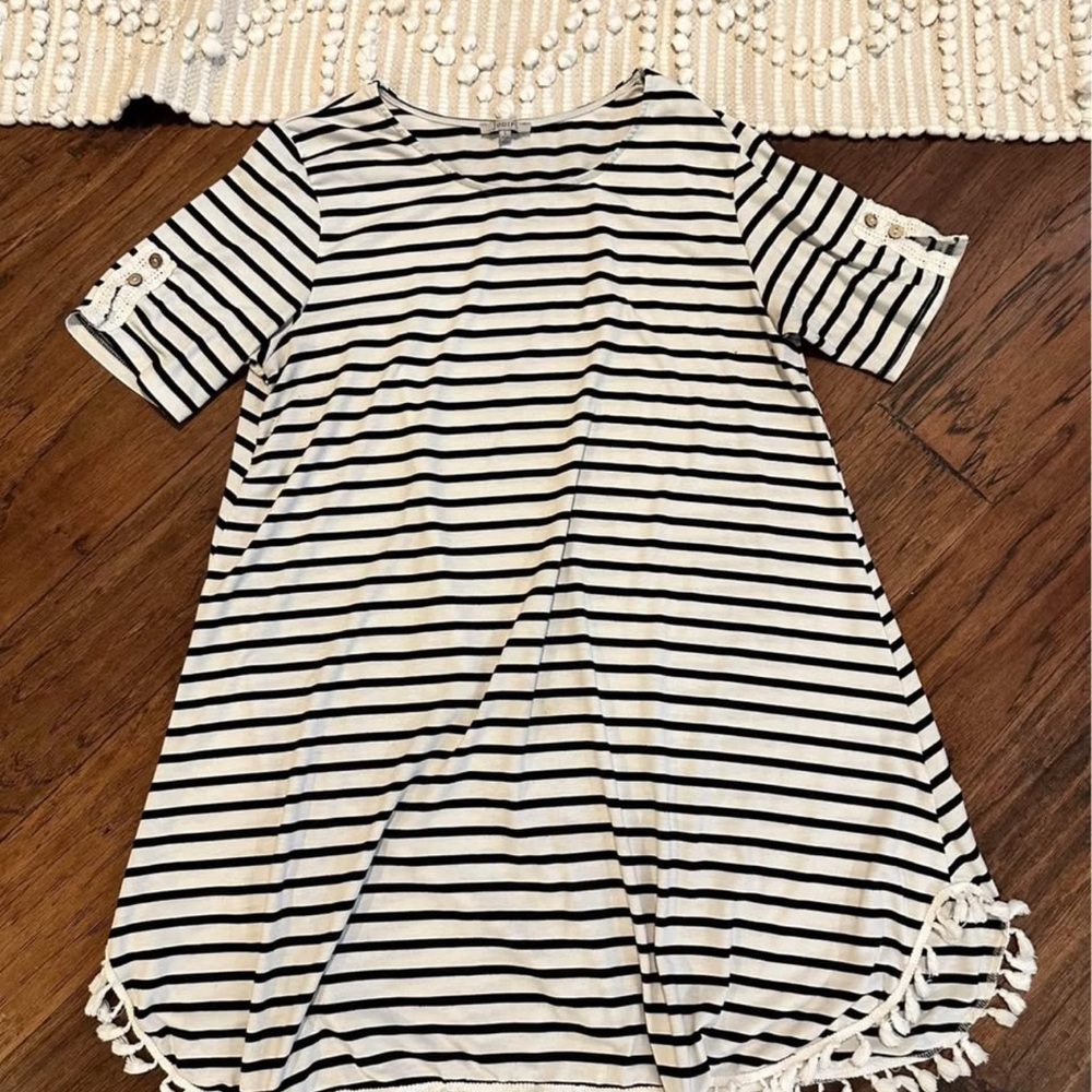Striped Black and White Kids Dress